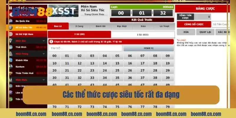 Các thể thức cược siêu tốc rất đa dạng.