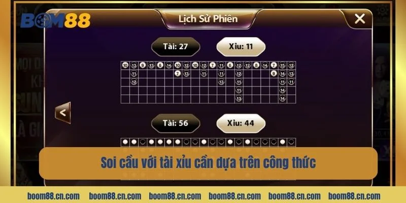 Soi cầu với tài xỉu cần dựa trên công thức.
